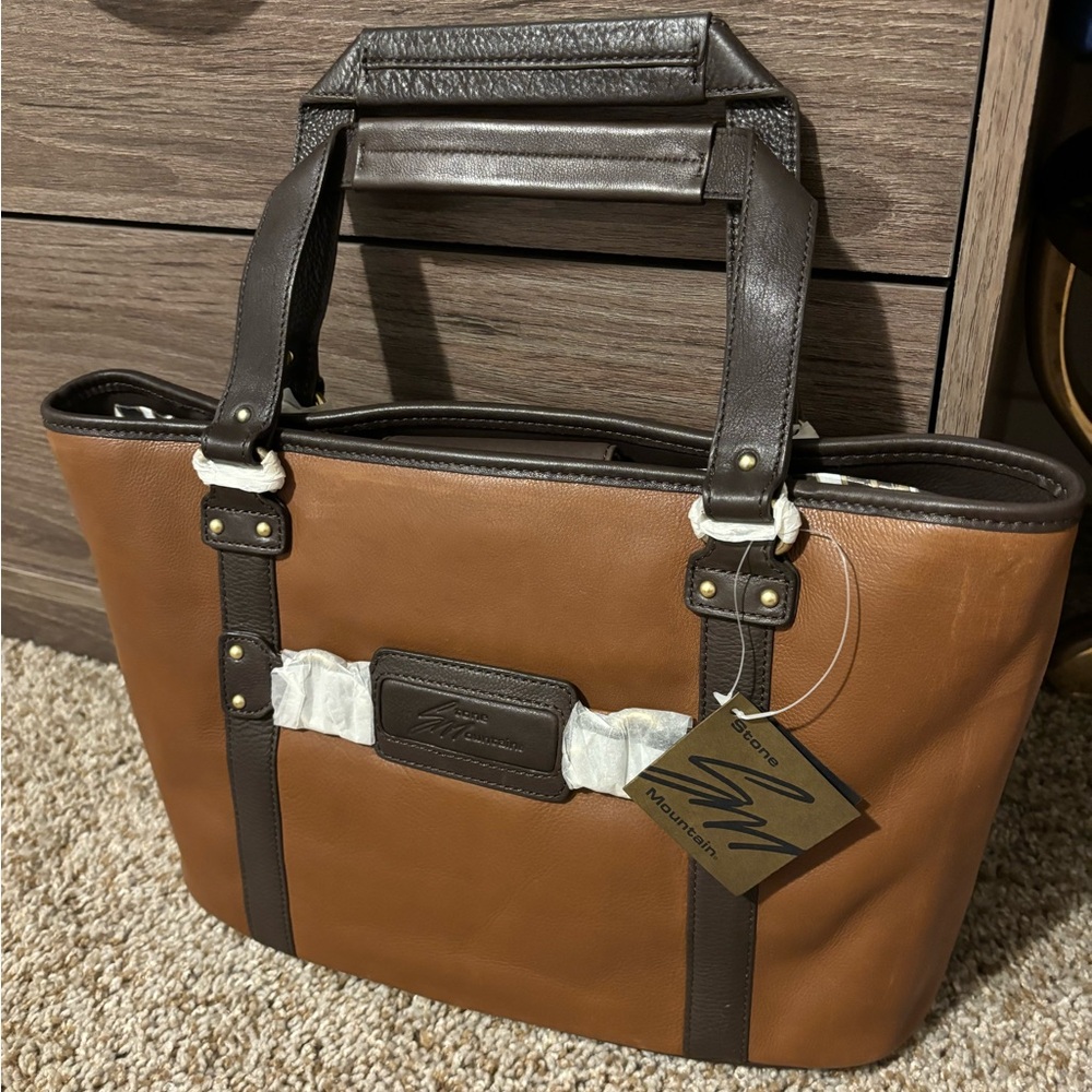 Stone Mountain Saddle Brown Leather Tote